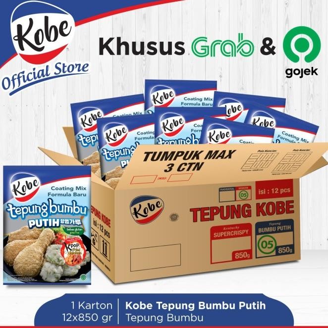 

Kobe Tepung Bumbu Putih 850Gr 1 Karton Isi 12Pcs Gojek/Grab Only Diskon