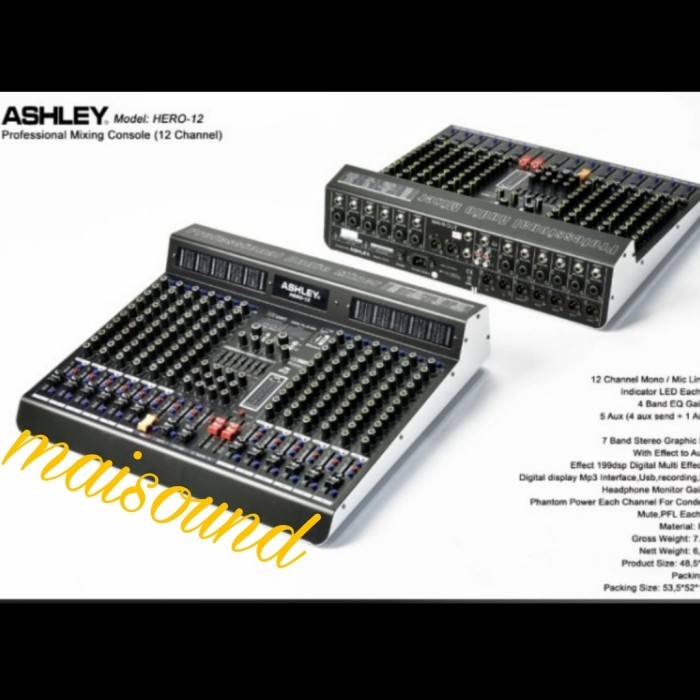 Promoo  MIXER AUDIO ASHLEY HERO 12 CHANNEL ORIGINAL ASHLEY HERO12 12CHANNEL