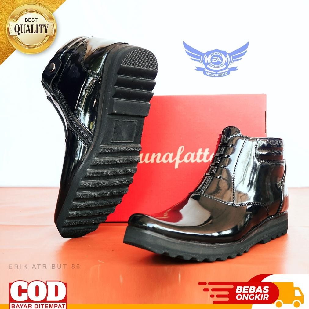 Sepatu Polisi Pdl Pdh Satpam Satpol Pp Flat Kerja Pria Pria Keren