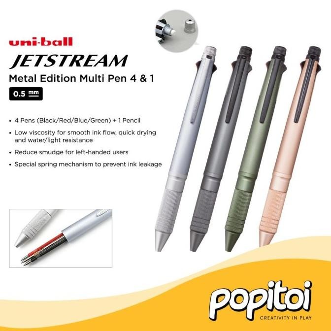 

TERBARU - Uni Ball JETSTREAM METAL Edition Multi Pen 4 & 1 0.5 mm Uniball Multip