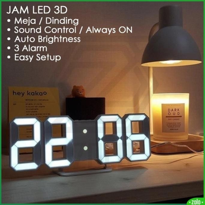 

[zolo] Jam Meja LED 3D / Jam Dinding Digital Angka Modern Minimalis SS99