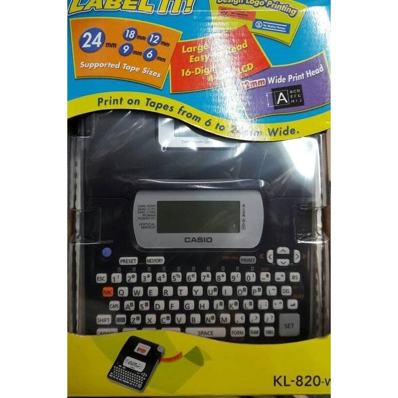 

TERSEDIA CASIO KL-820 & 6PC BATERAI / LABEL PRINTER / EZ LABEL IT PRINT KL820