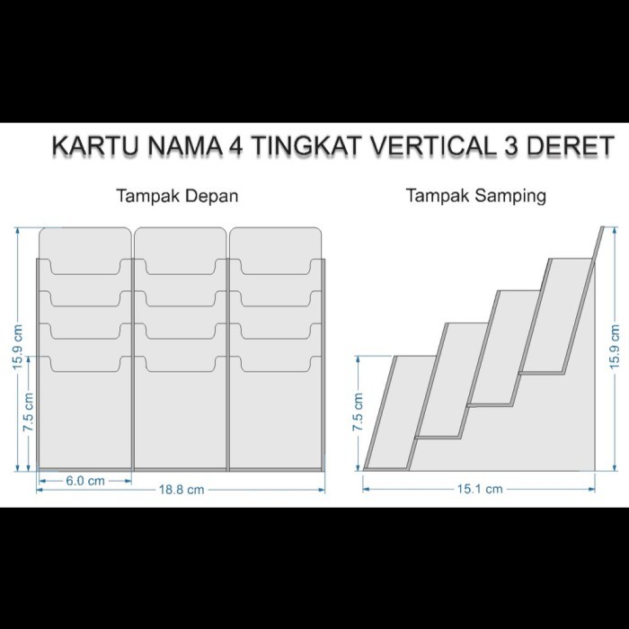 

Kartu nama 4 tingkat 3 deret VERTIKAL