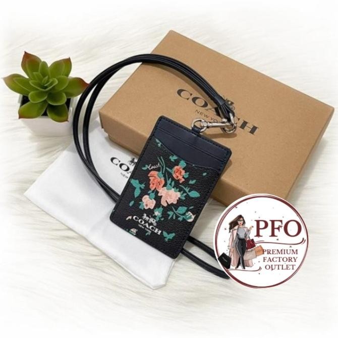 

NEW Gantungan Lanyard CH 91792 Rose Bouquet Print Midnight Navy