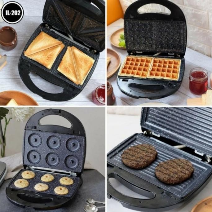 

TERSEDIA TOASTER SANDWICH MAKER PEMANGGANG PANGGANGAN ROTI 4IN1 IDEALIFE IL-202