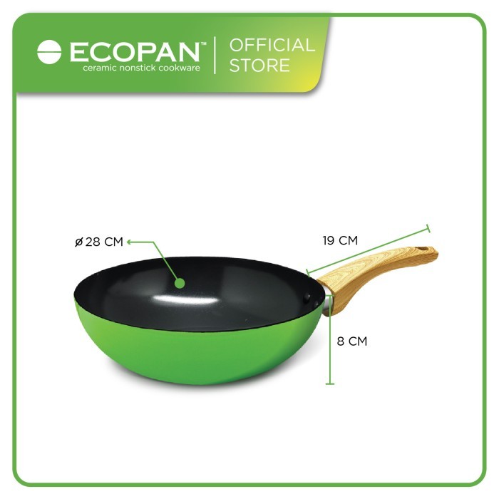 Ecopan s Stirfry 28cm / Wajan Keramik Anti Lengket