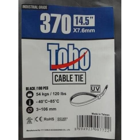 

BEBAS ONGKIR - Cable Ties Black / Hitam 370 x 7.6 mm Industrial Grade TOHO