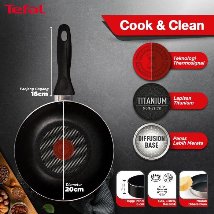 Tefal Cookware Set Wajan 2PCS Series Cook & B / Pan Anti Lengket