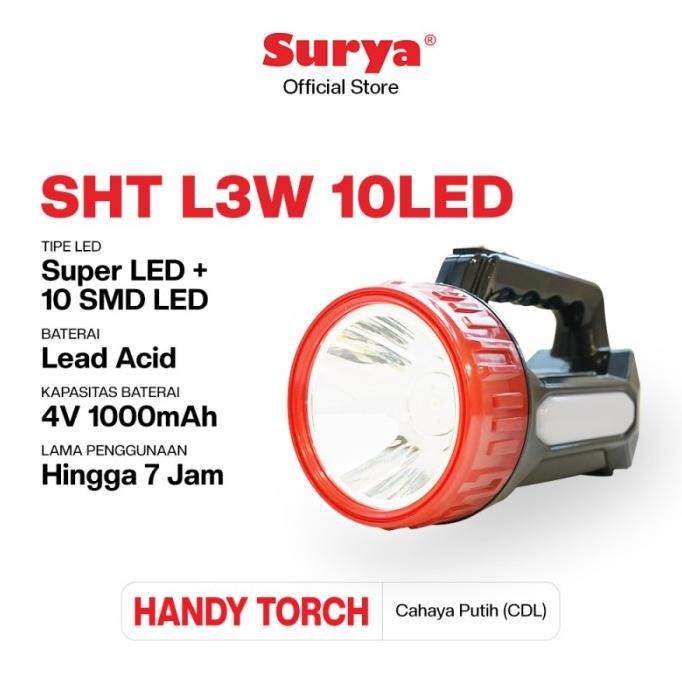 

TERSEDIA SENTER LAMPU LED SURYA SHT L3W 10LED