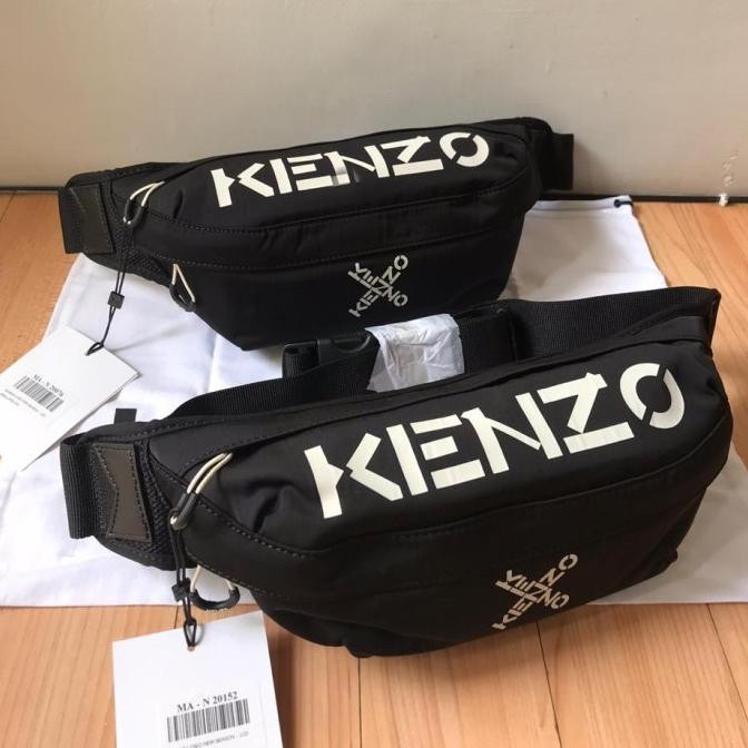 Terlaris Waist bag / bumbag kenzo black signature SALE