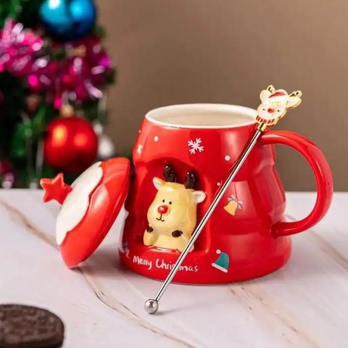 Mug Keramik Pohon Natal Lucu | Hadiah Natal Kado Natal Hamper Natal
