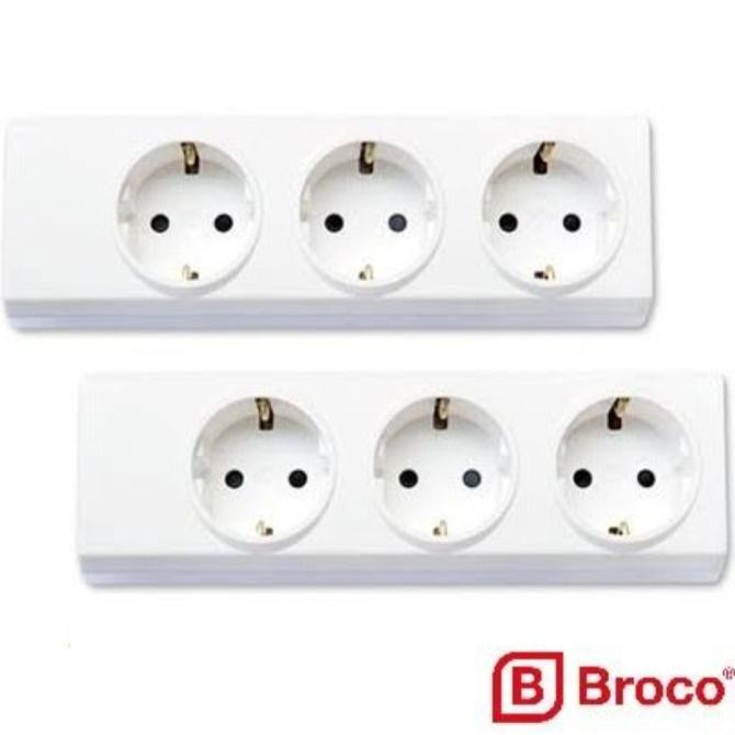 BROCO Stop Kontak 3Lubang CP/NCP Stop kontak Listrik Broco Colokan