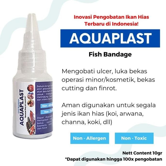 AQUAPLAST Fish Bandage Obat Luka Ikan Koi Koki Arwana - Ulcer Bakteri [terbaik]