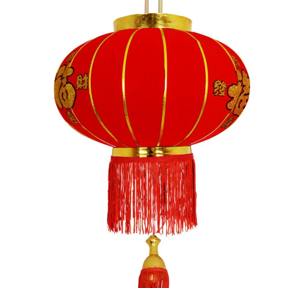 Lampion Gantung Imlek Lampion Kain Sutra Dan Bludru Besar Premium / Lampion Dekorasi Hiasan Naga 202