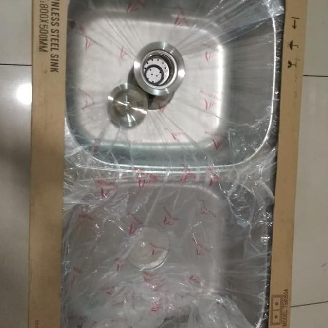 sink cuci piring 2 lubang tanpa sayap