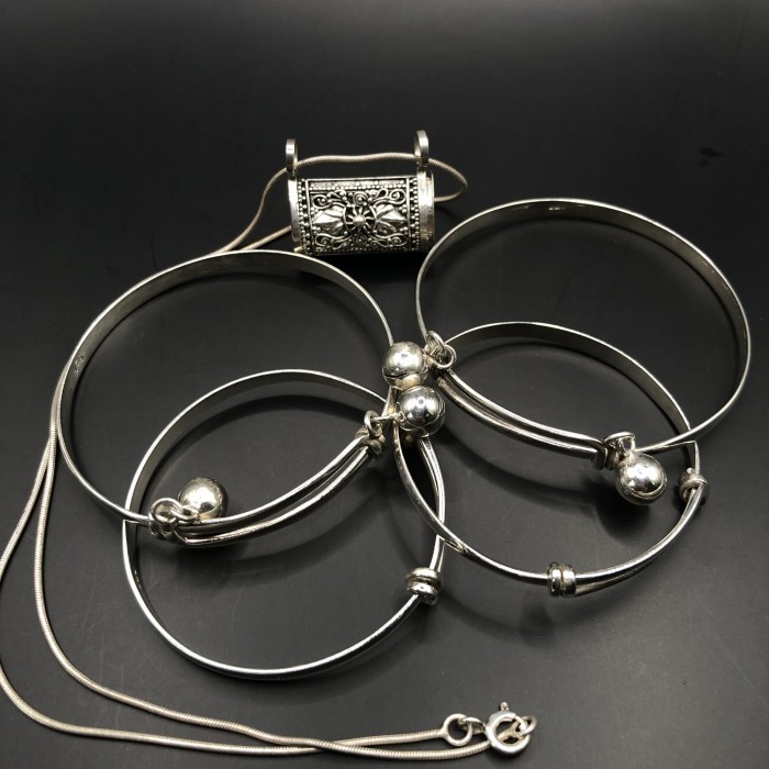 set perhiasan bayi perak gelang tangan kaki kalung