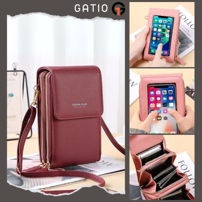 NEW Tas Hp Wanita Selempang Korea Mika Touch Screen Model Import KATIE