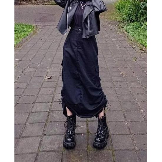 Rok Cargo Serut Wanita Warna Army | Rok Cargo Pocket Premium | COD LAJ