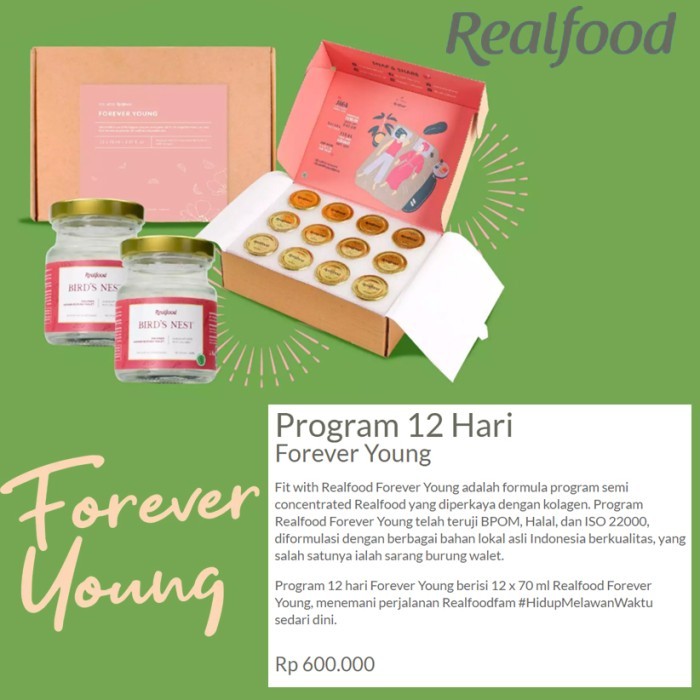 

Unik Real Food Forever Young - Minuman Sarang Burung Walet (12 Botol)