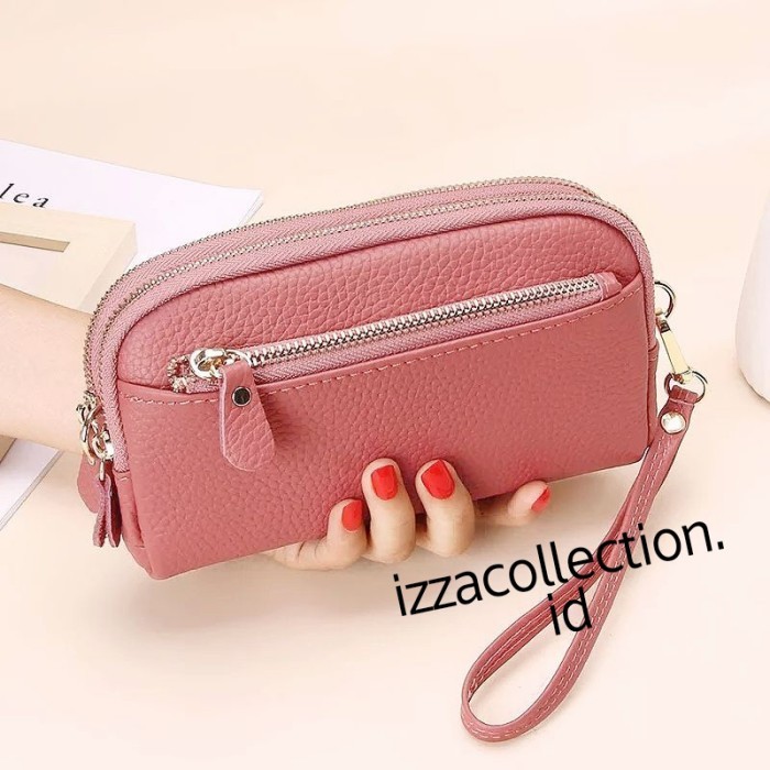 SALE Dompet Hp Wanita Dan Uang Korean style 3 Resleting / Ruang