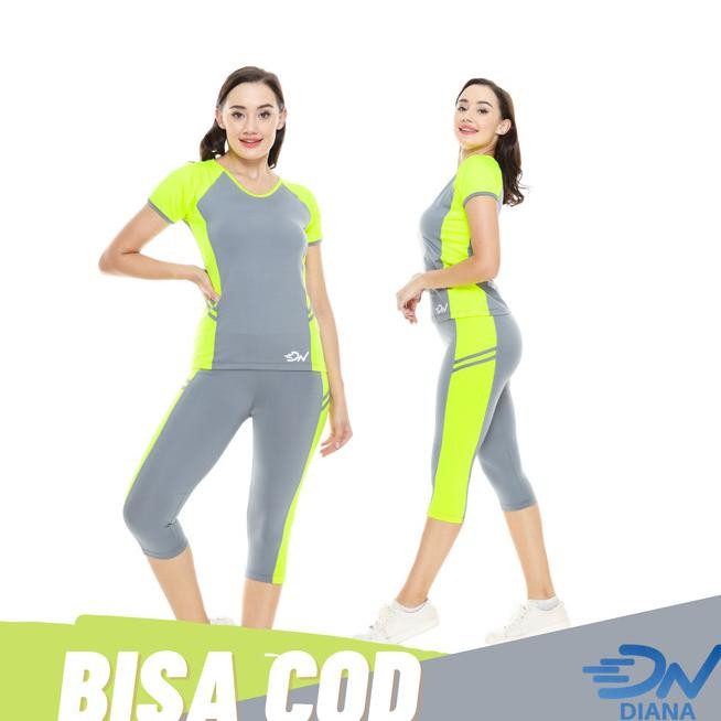 Set Baju Senam Aerobik Wanita Atasan Senam Dan Celana Panjang Senam
