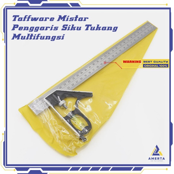 

Taffware Mistar Penggaris Siku Tukang Multifungsi
