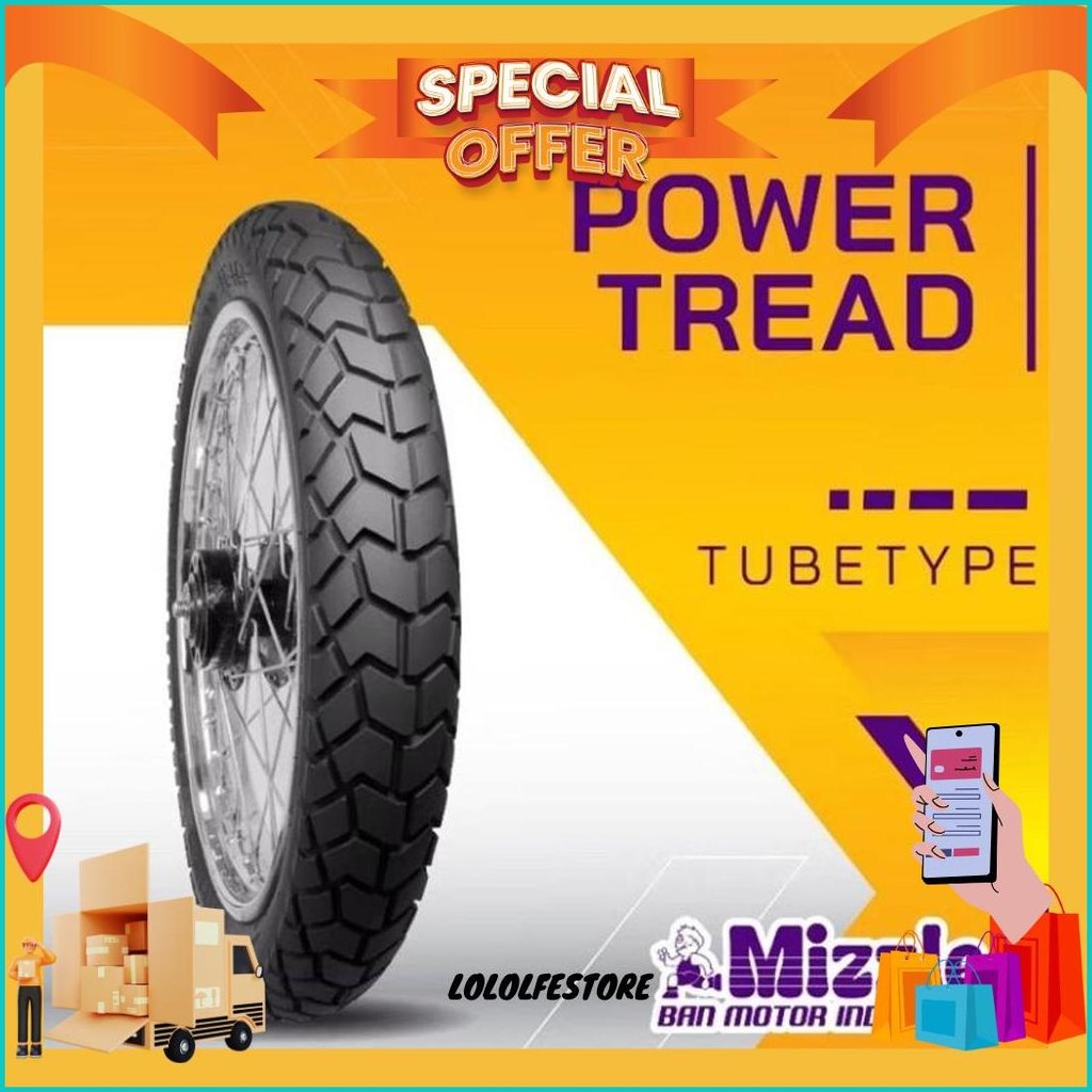 Ban Luar Mizzle Power Tread Ban Tahu Ban Motor Bebek 225-17, 275-17 Non Tubless / Tubetype Mizzle Po