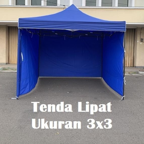 Hab Tenda Lipat 3X3 Lengkap Dinding Polos 3 Sisi