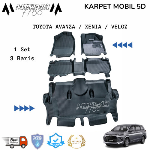 Karpet Mobil Terbaru 5D Mobil Avanza Xenia Veloz New - VELOZ 2022
