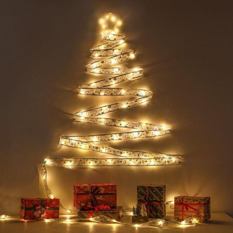 Pita Lampu LED Dekorasi Pohon Natal Pita Kawat Lampu Hiasan Natal