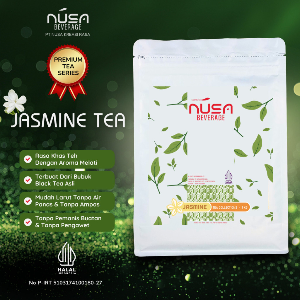 

NUSA BEVERAGE Jasmine Tea Premix Powder 1Kg Untuk Bisnis Franchise & Bazar & Cloud Kitchen