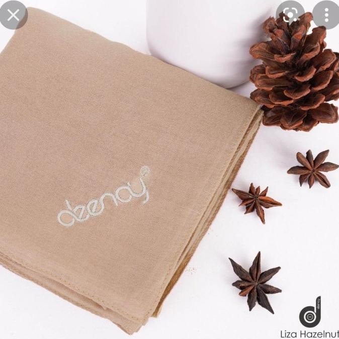 Jilbab Polos Segi Empat Liza Voal warna Coklat Hazelnut by Deenay