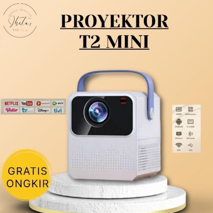 [] proyektor portable support, untuk mengajar proyektor android T2 MINI paket hub hp 8000