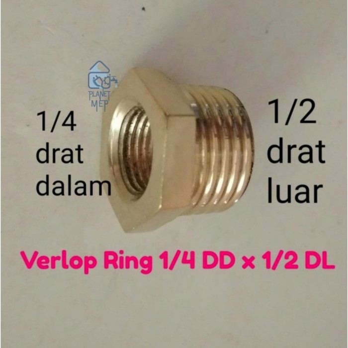 <<<<<] VERLOP RING KUNINGAN 1/2" x 1/4"