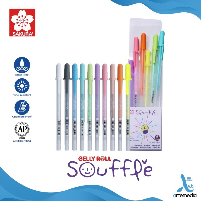 

Ready Pulpen Warna Timbul Sakura Souffle 3D Color Bolpen