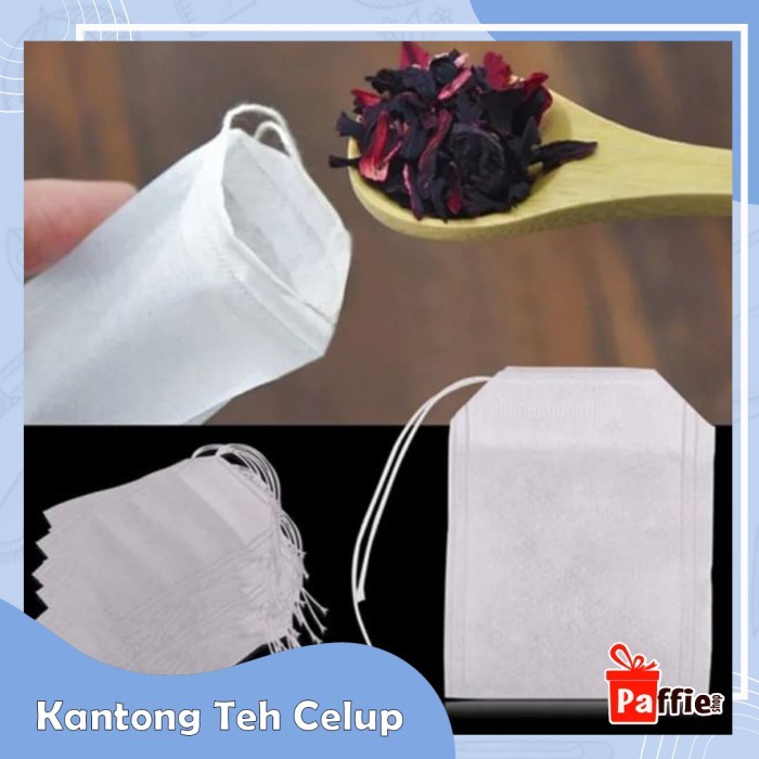 

HARGA DISC - Kantong Teh Celup Kosong Tea Bag Filter Sari Daun Wangi Kemasan Tali A