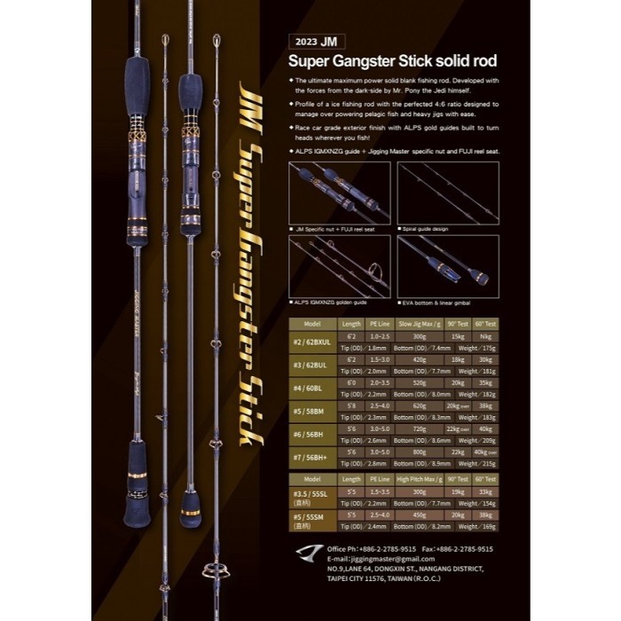 Jigging Master Super Gangster Stick Solid Jigging Rod