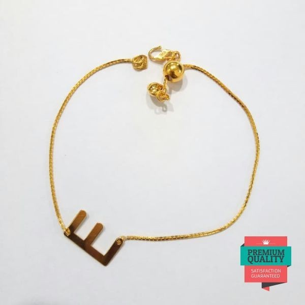 Murah Gelang HWT huruf E Emas asli elegant Elegan