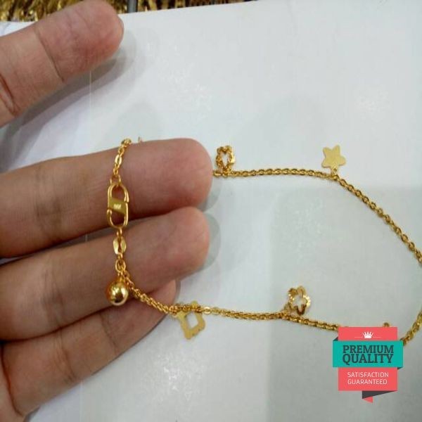 Grosir Gelang kaki emas asli kadar 700 model fancy Elegan
