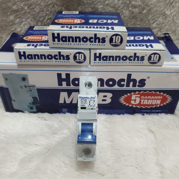 TERBARU - mcb stut skring listrik 10 ampere Hannochs 1phase on off listrik
