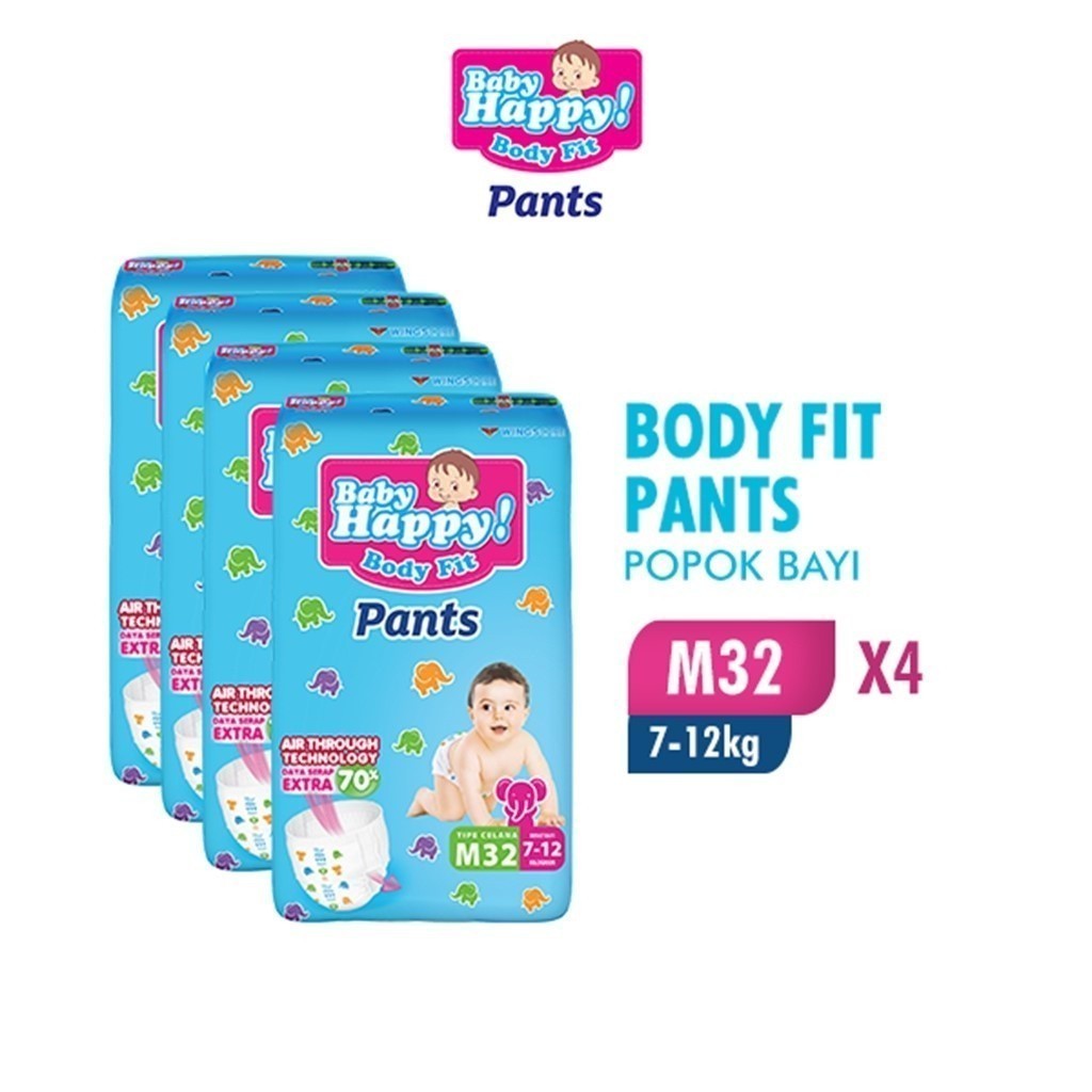 Baby Happy Pants Popok Bayi Celana M 32 x4