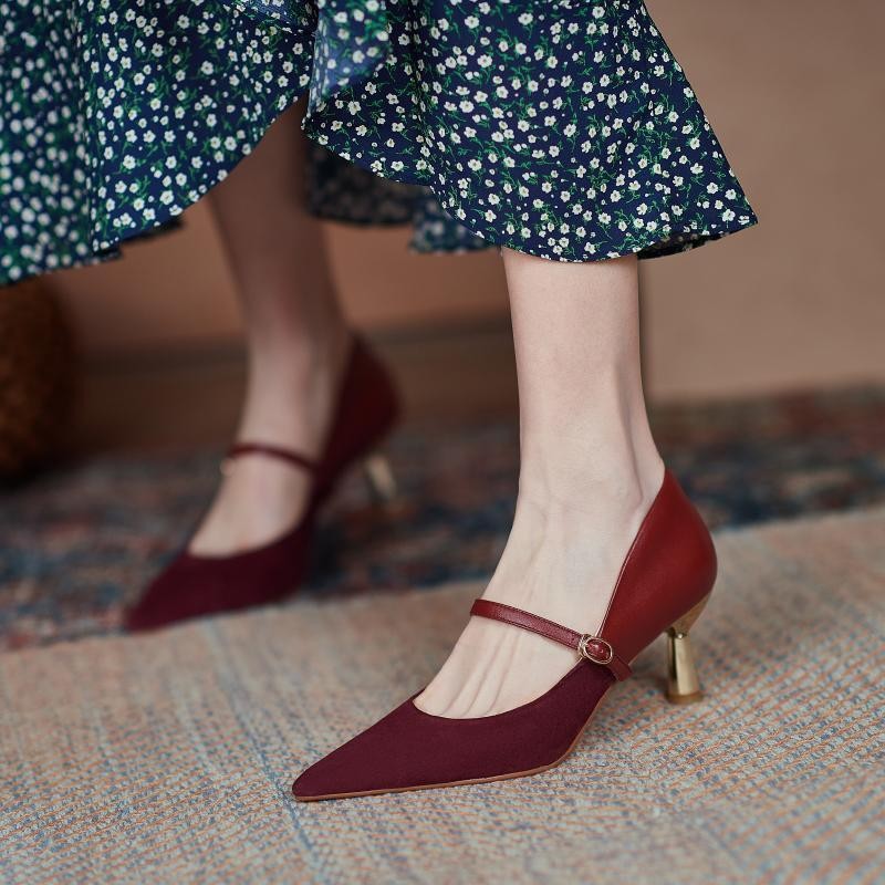 Super Beautiful Red High Heels Heel Stiletto Wedding Shoes Bridesmaid Shoes Pointed Toe Pumps