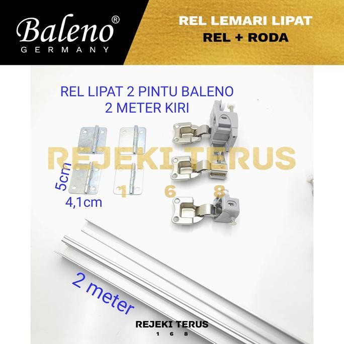 Rel Pintu Lemari Lipat Tarik Dorong + Roda 2M Engsel Fold Foldable Wardrobe