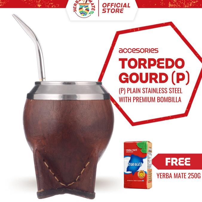 

TERMURAH - Yerba Mate Gourd Torpedo Basic | Silver Straw & Yerba Mate 250g