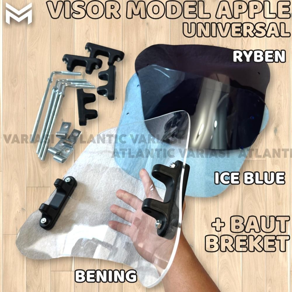 VISOR KACA DEPAN WINDSHIELD MODEL APPLE UNIVERSAL BEBEK MATIC SCOOPY BEAT FINO WINDSIL KACA AKRILIC 