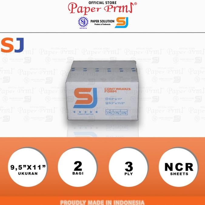 

TERMURAH - SJ Orange Kertas Continuous Form 3PLY NCR PRS 9,5" x 11"/2 (Bagi 2)