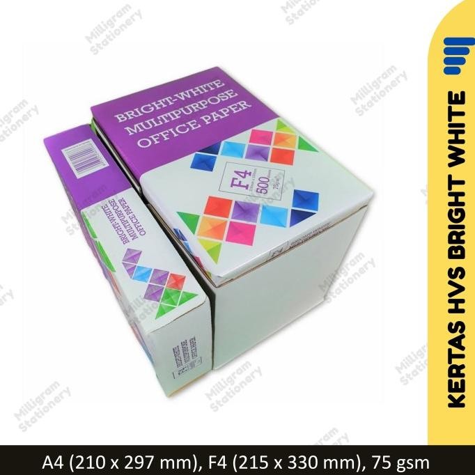 

TERMURAH - Kertas HVS A4 F4 75 gr Bright White Multipurpose Office Paper/ Dus