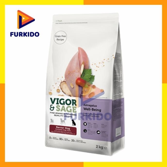 Vigor & Sage Dog Senior Astragalus Well Being Turkey Seaweed 2 Kg