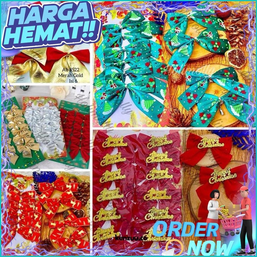 

Pita Pohon Natal - Dekorasi Hiasan Gantungan Pita Lonceng Pohon Natal Bisa Untuk Hampers Gift Box Promo