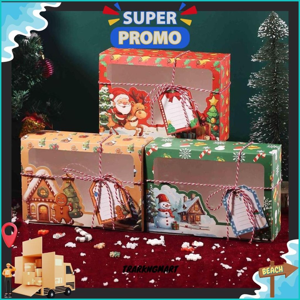 

Gift Box Natal/Kemasan Natal/ Kotak Cookies Natal/ Goodie Bag Natal Xmas New Diskon